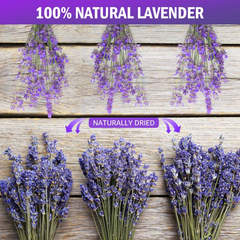 Timoo Dried Lavender Bundles 100 Natural Dried Lavender Flowers for Home Decoration, Photo Props, Home Fragrance, 2 Bundles Pack - Image 2