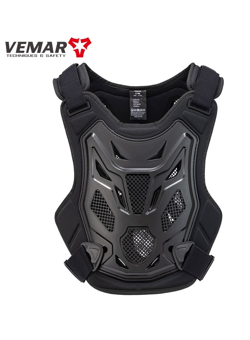 VEMAR Motocross Chest Protector Breathable Wear Resistant Easy Carrying Motorcycle Body Protection Vest Multiuse for Cycling Adults Black - Image 1
