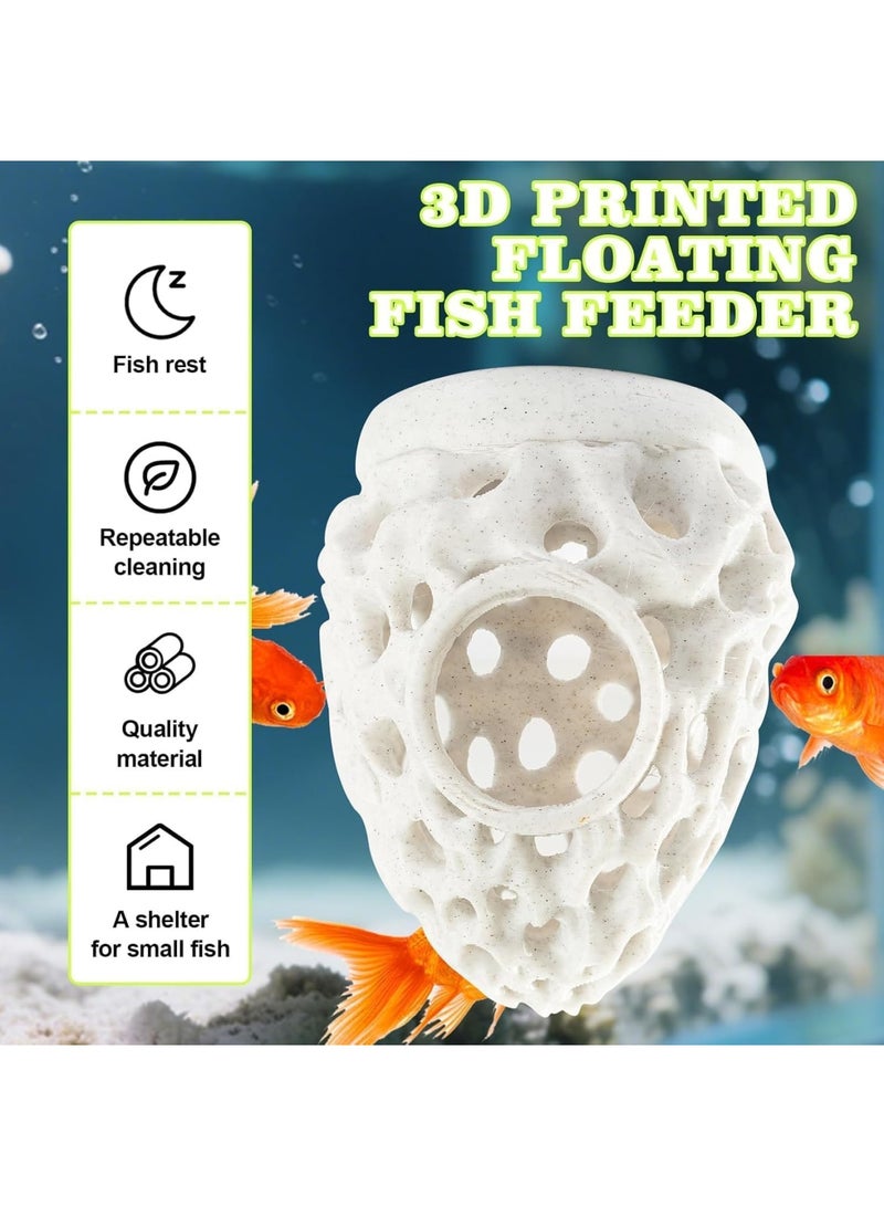 Luckam Floating Betta Hideout, 3D Printed Aquarium Cave for Fish and Shrimp, Multifunctional Floating Hammock Resting Spot and Feeding Ring, Stress Free Safe Habitat for Small Aquariums - Image 2