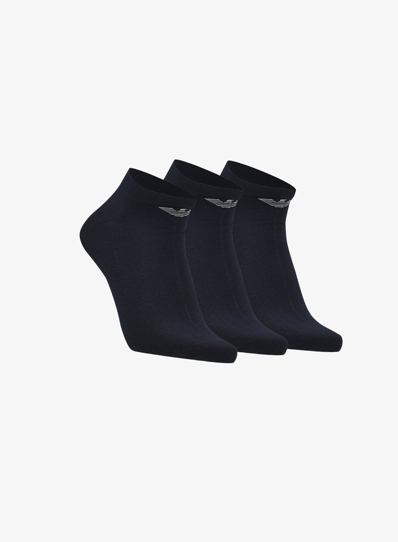 امبوريو ارماني ثلاث جوارب كاحل بشعار - Image 1