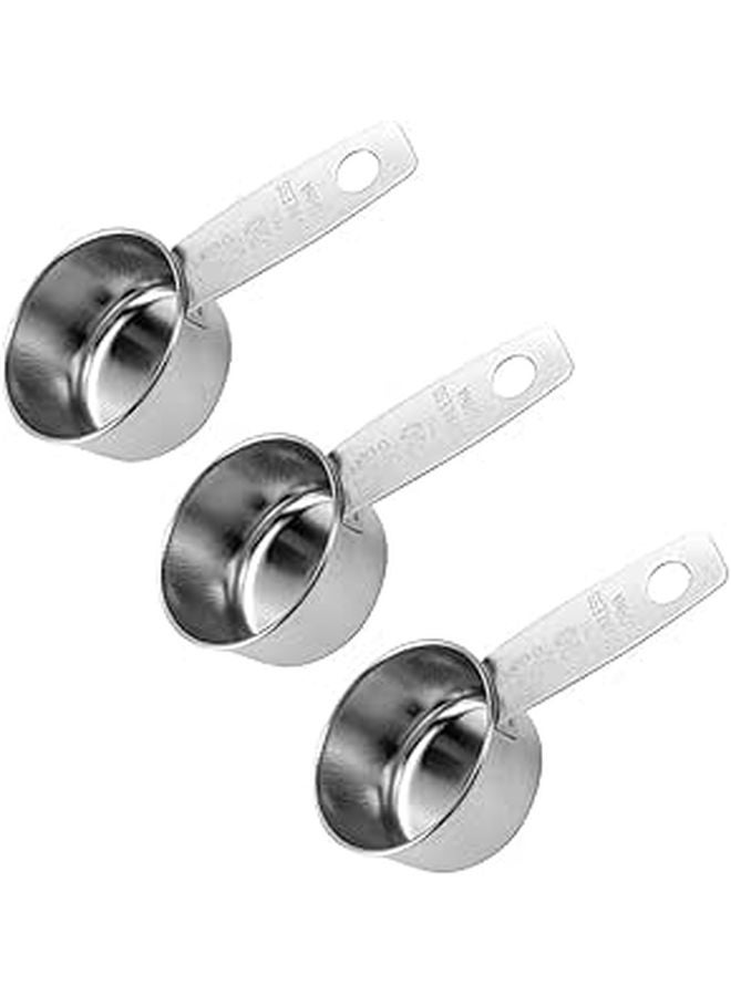 Stainless Steel Condiment Cups Set Of 3 Measuring Spoons For Seasoning And Sauce - Image 1