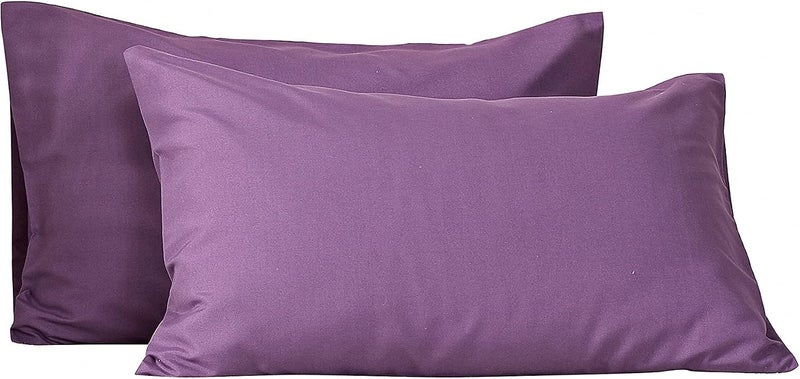 EVOLIVE Ultra Soft Brushed Microfiber King Size 20"x40" Pillowcases Pair with Envelope Clousure Set of 2 (20"x40" King, Purple) - Image 1