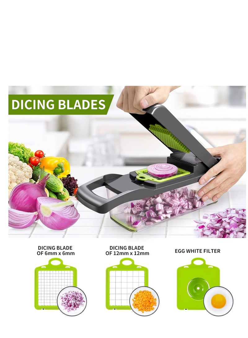 Multifunctional Vegetable Slicer, Food Chopper for Slicing Onions, Salad, Tomatoes, Vegetables with 8 Slicing Blades 12pcs - Image 4