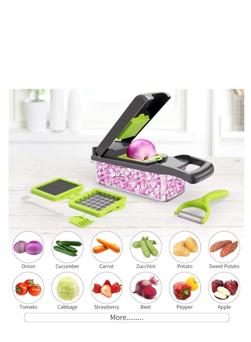 Multifunctional Vegetable Slicer, Food Chopper for Slicing Onions, Salad, Tomatoes, Vegetables with 8 Slicing Blades 12pcs - Image 5