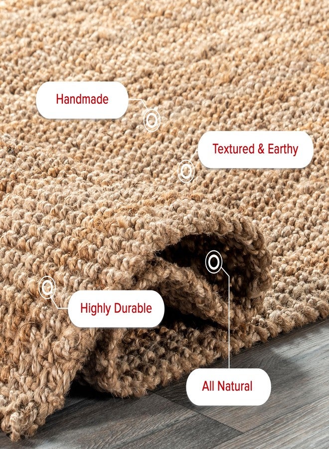 nuLOOM Ashli Solid Farmhouse Jute Accent Rug, 2X3, Natural - Image 4