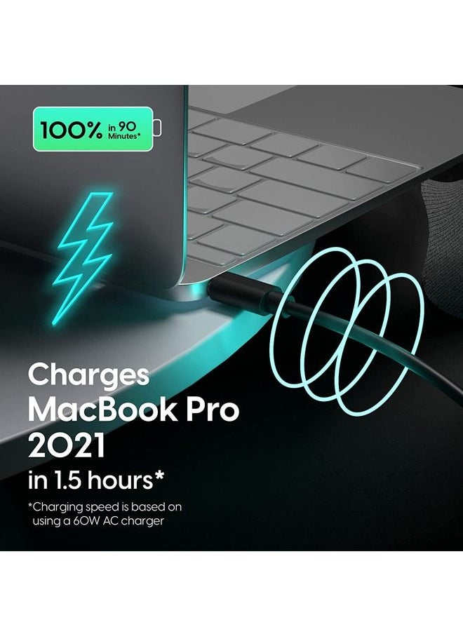 Rock Pow - iphone 15 3A 60W USB C to USB C Cable 2M Android Phone Charger Heavy Duty PD Type C Fast Charging Power Delivery Cord for Samsung Galaxy S21 / S20 / S10 / S9 / S8 For Apple MacBook iPad Pro 1 PC - Image 1