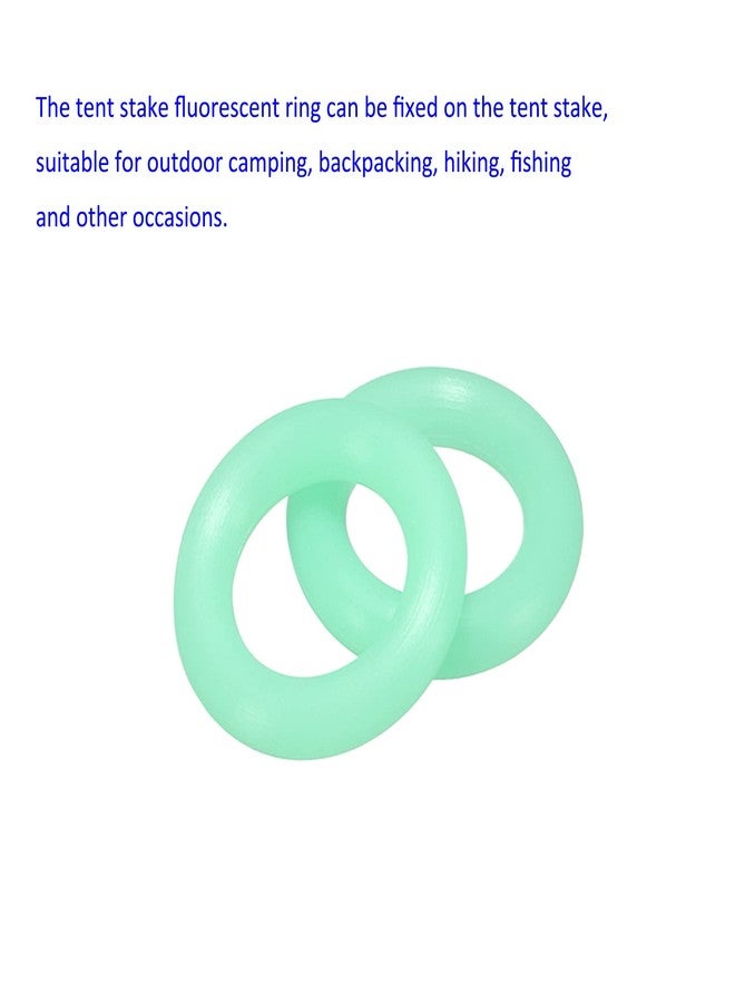 M METERXITY 20 Pack Tent Stakes Rings - Tents Nail Ring Tent Accessories Fluorescent Glow in The Dark, Apply to Outdoor/Camping/Hiking (0.59"x 0.12", Green) - Image 5