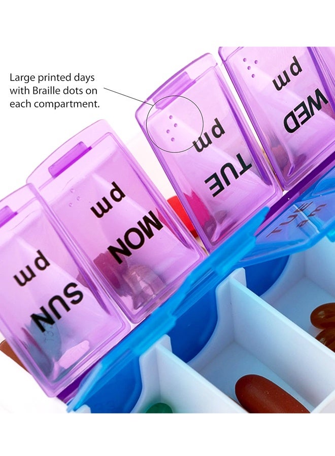 7 Day AM PM Pill Box 2 Times Daily BPA-Free Travel Medicine Organizer Vitamin Container(2PCS) - Image 5