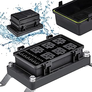 ONLINE LED STORE ONLINE LED STORE 12V Auto Waterproof Fuse Relay Box Block [6 Bosch Style Relay Holder] [6 ATC/ATO Fuse Holder]  - Image 1