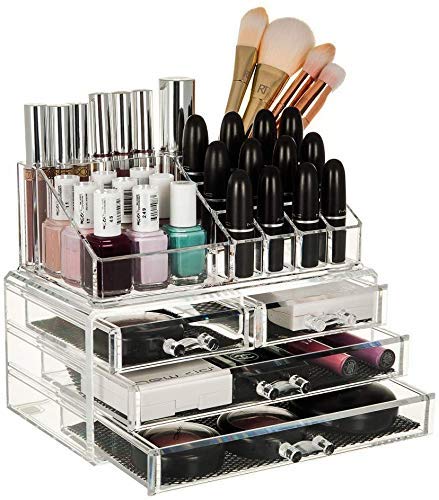 DRODRM Dressing Table Cosmetic Make up Lipstick and Jewelry Organizer Standard Acrylic, Unbreakable, Transparent Drawers - Image 3