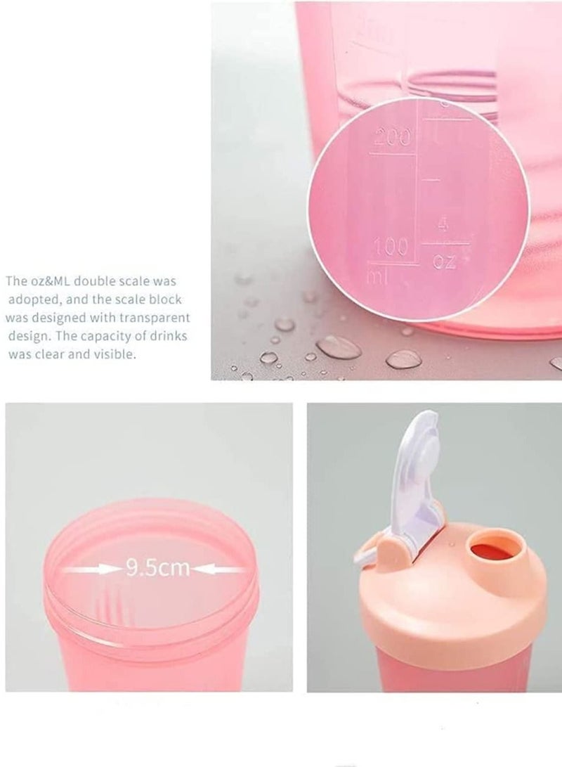 Y&D Sports Water Bottle, BPA-Free Protein Shaker Cup, Dishwasher Safe Supplements Shakers, Multi-Function Leakproof Durable Shake Blender Cup with Snap-Fasten Cap, 400 Ml Capacity, Pink - Image 3