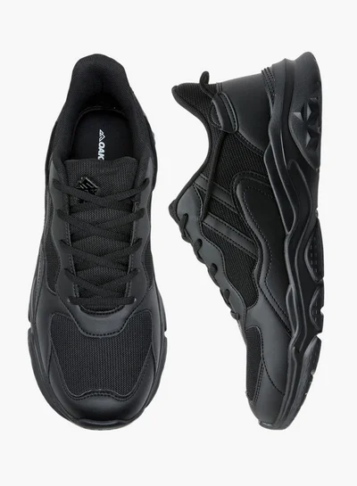 Oaklan by Shoexpress Panelled Sports Shoes with Lace-Up Closure and Pull-Tab