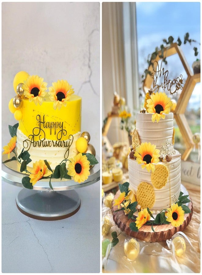 HO2NLE 6 Pack Artificial Sunflower Garland 7.2FT Fake Silk Sunflowers Decor Hanging Yellow Flower Vines Party Garlands for Birthday Baby Shower Wedding Garden Home Table Decorations - Image 5