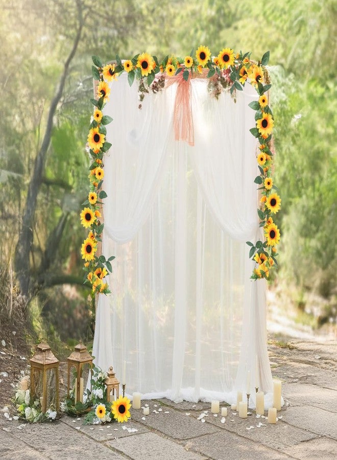 HO2NLE 6 Pack Artificial Sunflower Garland 7.2FT Fake Silk Sunflowers Decor Hanging Yellow Flower Vines Party Garlands for Birthday Baby Shower Wedding Garden Home Table Decorations - Image 2