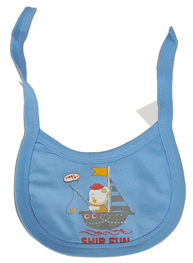 Ess Cubes Enterprise EssCubes Enterprise Super Soft Infant New Born Baby Boy and Baby Girls Clothes Shirt, Washable Diaper Nappy with Bib Set 3-6 Months (Light Blue) - Image 5