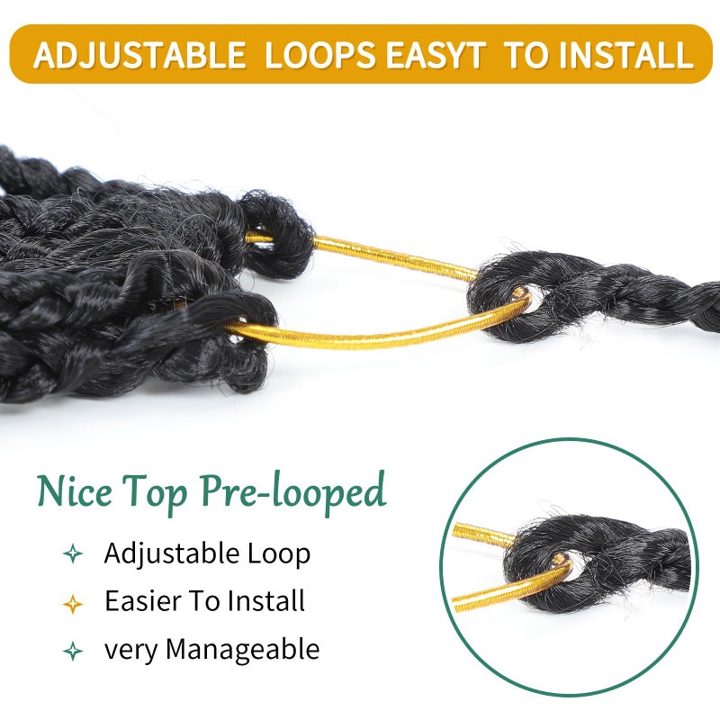 Karida 9 Packs Goddess Box Braids Crochet Hair 12 inch, Pre Looped Crochet Boho Box Braids With Curly Ends Crochet Hair For Black Women (12 Inch, 1B#) - Image 4