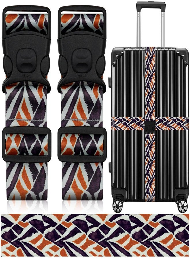 ZHOMA 2 Pack Luggage Straps for Suitcases, Adjustable Travel Belt with Double Lock and Quick Release Buckle, Heavy Duty Nylon Bag Packing Strap, Bright Identifiers Business Travel Accessories-Roads - Image 1