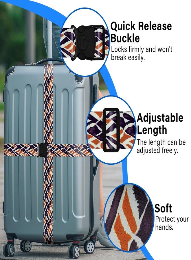 ZHOMA 2 Pack Luggage Straps for Suitcases, Adjustable Travel Belt with Double Lock and Quick Release Buckle, Heavy Duty Nylon Bag Packing Strap, Bright Identifiers Business Travel Accessories-Roads - Image 4