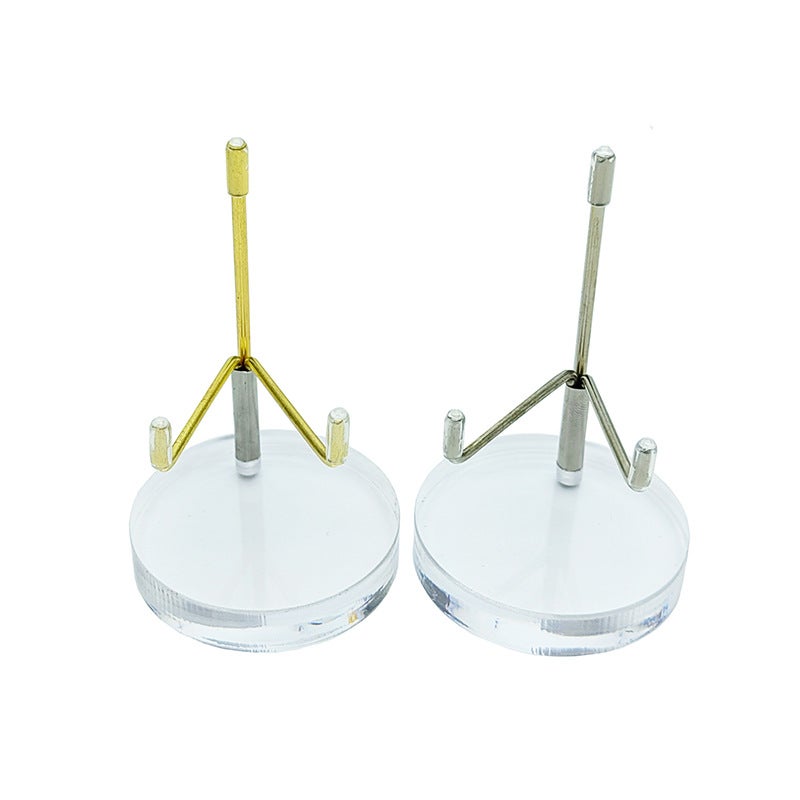 Round Acrylic Transparent Mineral Display Stand Crystal Raw Stone Mineral Specimen Display Stand Compass Base Easel Stand - Image 3