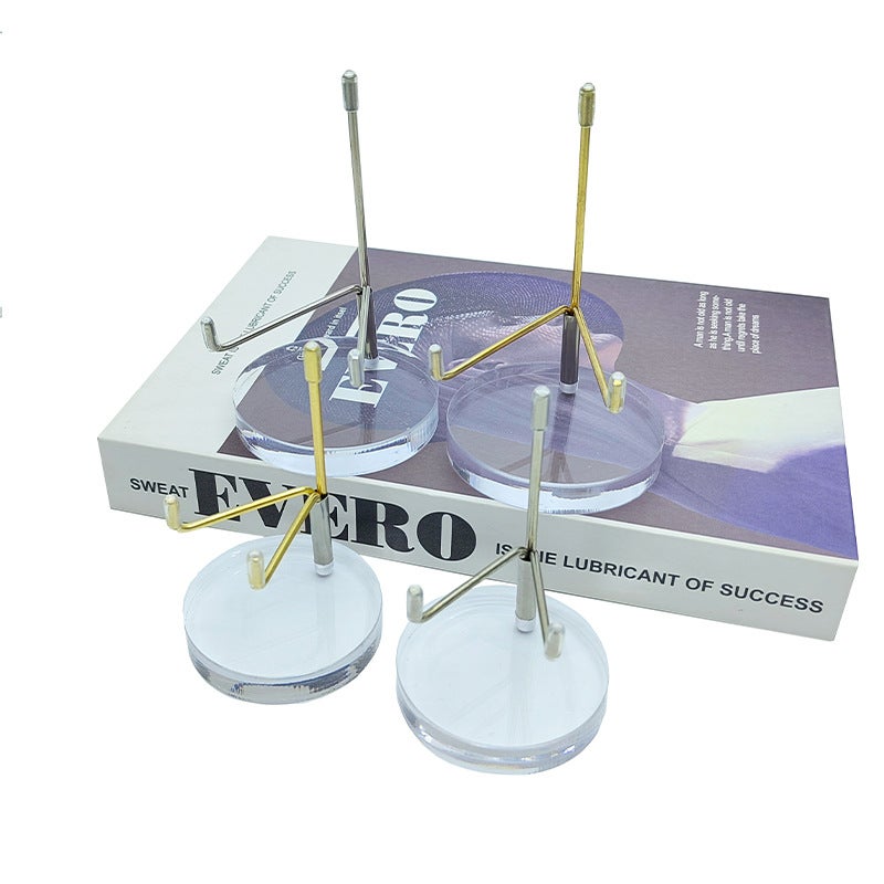 Round Acrylic Transparent Mineral Display Stand Crystal Raw Stone Mineral Specimen Display Stand Compass Base Easel Stand - Image 4