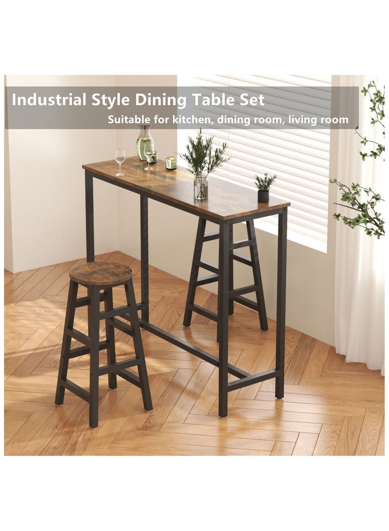 HXDream 3-Piece Dining Table Set,Kitchen Bar Table with 2 Dining Chairs,Suitable for kitchen, dining room, living room - Image 2