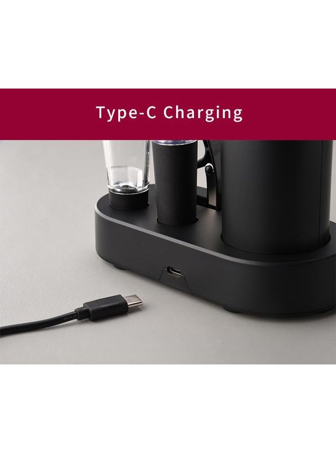 VGY Rechargeable Electric Wine Opener, 5 in 1 Set with Automatic Electric Wine Bottle Corkscrew Opener, Foil Cutter, Vacuum Stopper, Wine Pourer and Storage Charging Stand - Image 5