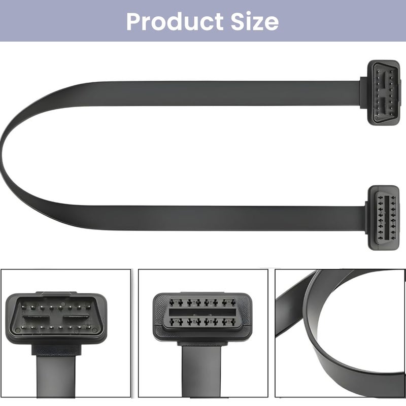 STHIRA كابل تمديد OBD2 STHIRA® بطول 23.6 بوصة 16-دبوس ذكر إلى أنثى لموصل OBDII لأدوات تشخيص السيارات، وقارئات الأكواد، وأجهزة المراقبة - Image 4