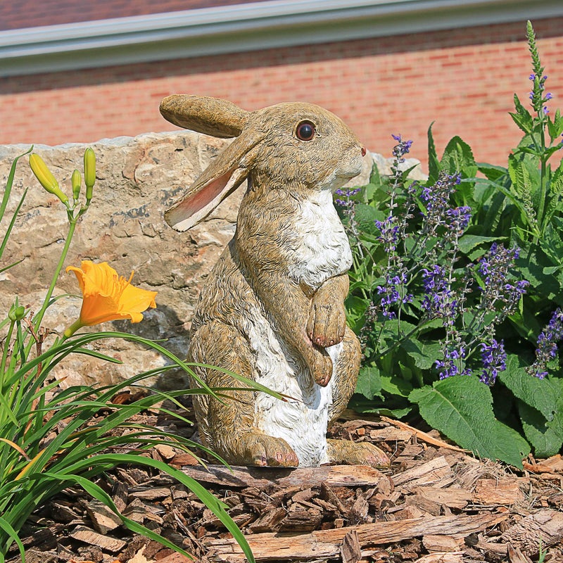 Design Toscano QM200681 Hopper the Bunny Standing Rabbit Indoor/Outdoor Garden Statue, 6 Inches Wide, 11 Inches Tall, Handcast Polyresin, Full Color Finish - Image 2