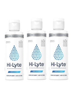 Hi-Lyte Concentrate Electrolyte Supplement for Immune Support and Rapid Hydration (3 Bottles) | NO Calories NO Sugar | 20%+ More Potassium, Magnesium & Zinc | 144 Servings  - Image 1