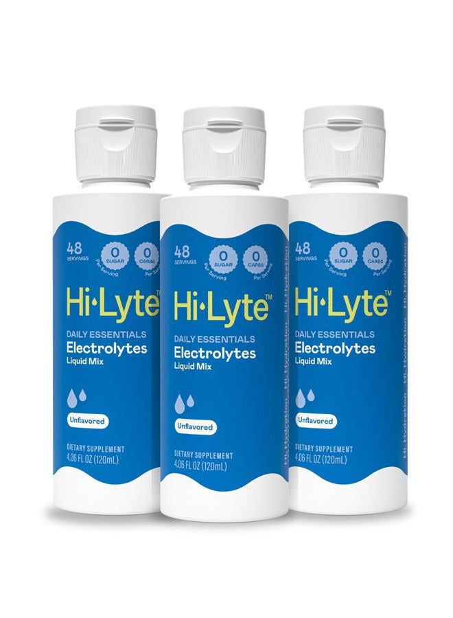 Hi-Lyte Electrolyte Concentrate for Rapid Hydration (3 Units) | NO Calories NO Sugar | Magnesium, Potassium & Zinc | 144 Servings - Image 1