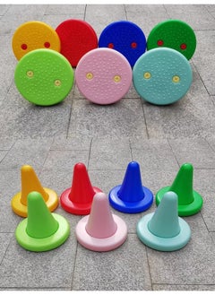 xozgdovg Training Equipment Kindergarten One-Corner Stool One-Corner Chair Children's Balance Chair One-Foot Stool-Color:Green  - Image 1