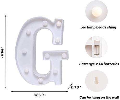 MIRADH Plastic Led Marquee Letter-G Alphabet Light Up For Decoration Beige - Image 2