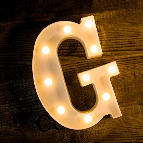 MIRADH Plastic Led Marquee Letter-G Alphabet Light Up For Decoration Beige - Image 1