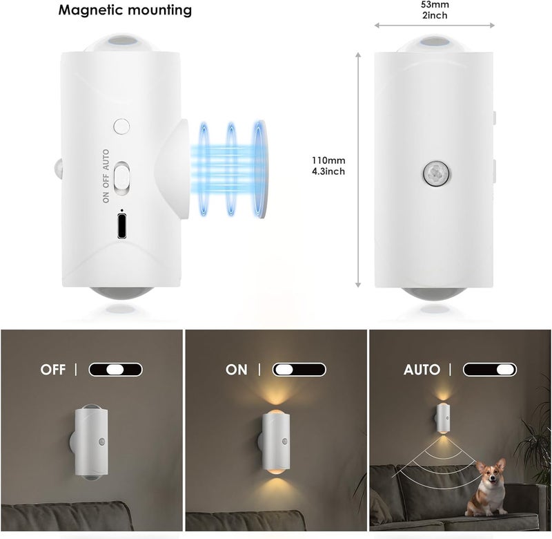Azonee LED Motion Sensor Night Light with 7 Colors – Rechargeable Wireless Magnetic Wall Lamp - Image 5
