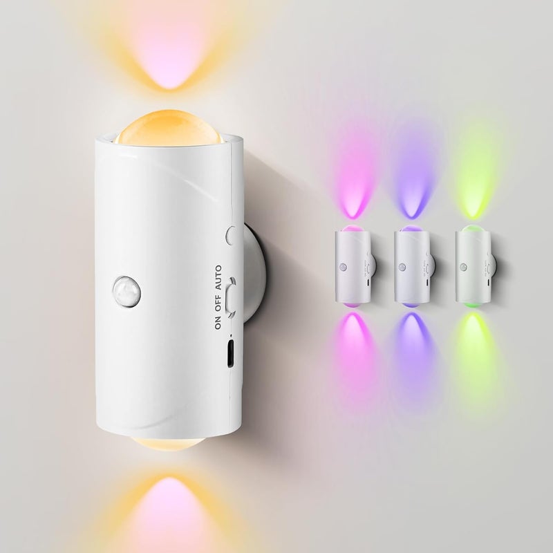 Azonee LED Motion Sensor Night Light with 7 Colors – Rechargeable Wireless Magnetic Wall Lamp - Image 1