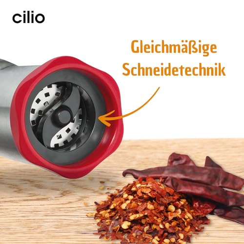 Cilio Premium Piccante Chili Chilli Mill Grinder Red, one size, silver - Image 2