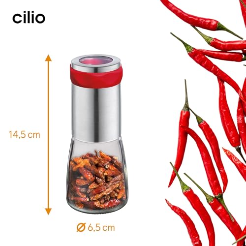Cilio Premium Piccante Chili Chilli Mill Grinder Red, one size, silver - Image 5
