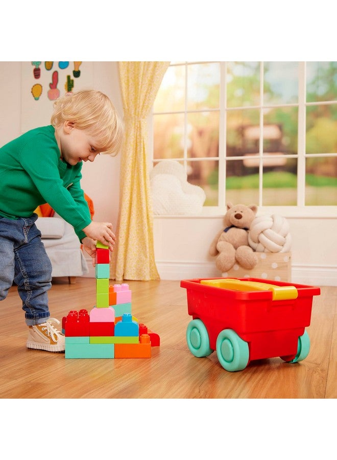 Battat - Building Blocks - 47Pc Brick Set - Colorful & Chunky Bricks - Unique Wheel Bricks - 12 Months + - Locbloc Red Builder's Wagon - Image 3
