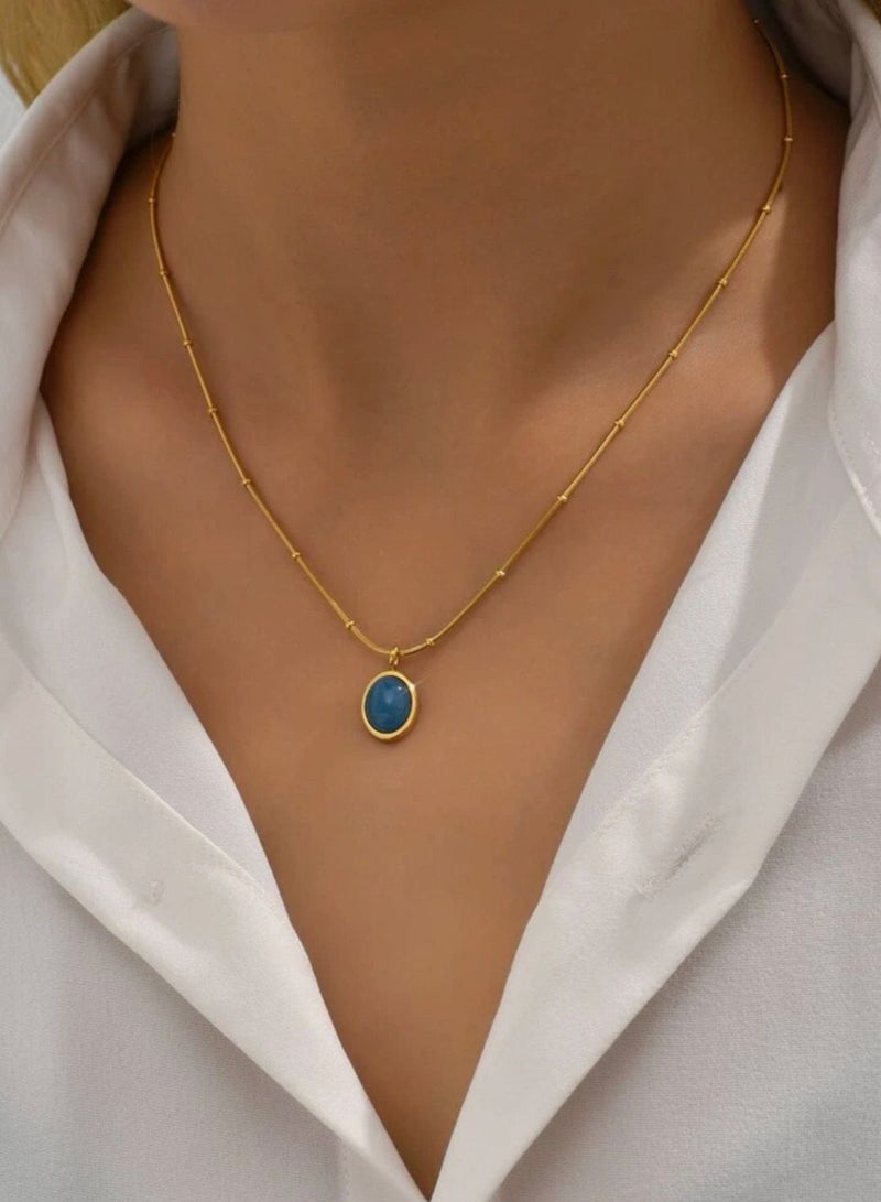 نونز أب سلسال نسائي أنيق مصنوع من الاستانلس ستيل مطلي باللون الذهبي عيار 18 - Image 1