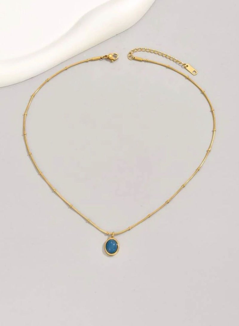 نونز أب سلسال نسائي أنيق مصنوع من الاستانلس ستيل مطلي باللون الذهبي عيار 18 - Image 3