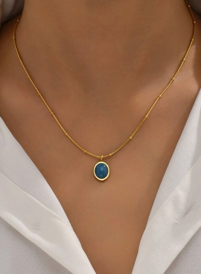 نونز أب سلسال نسائي أنيق مصنوع من الاستانلس ستيل مطلي باللون الذهبي عيار 18 - Image 4