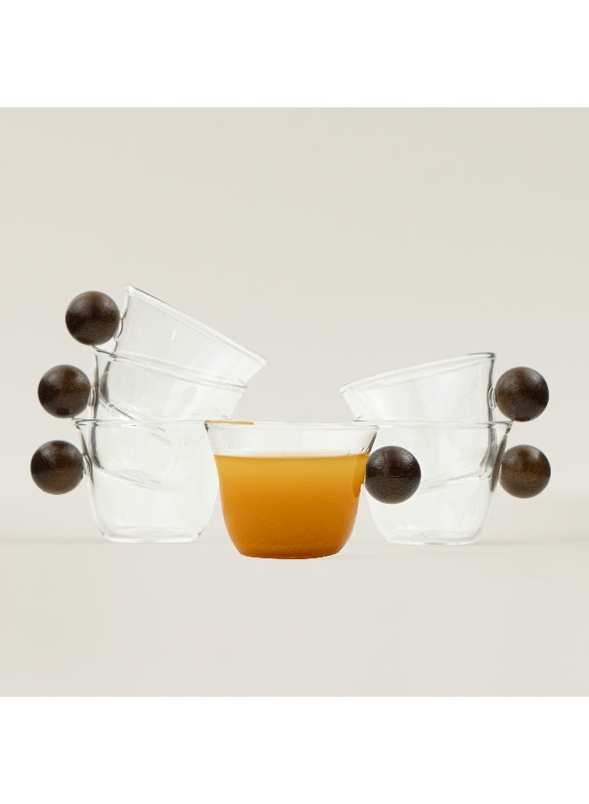 Dallaty 6Pcs Coffee Cup Set With Wooden Handles - Image 1