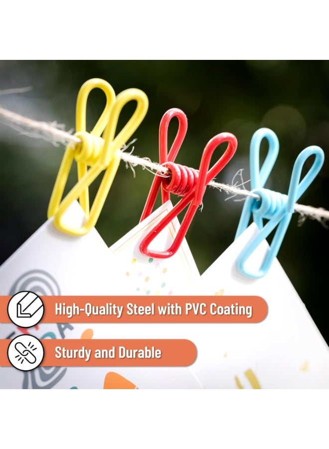 SUNSAR 12pcs Bag Clamps for Food Storage, Steel & PVC Coated Sealing Clamps, Multifunctional Nails, Clothespins, Paper Durable Freezer Kitchen Home Office, Snack Food Tongs(colored) - Image 4