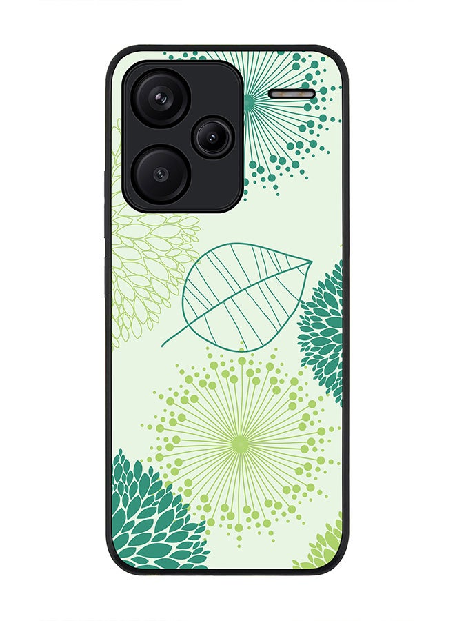 Stylizedd Rugged Black Edge Case for Xiaomi Redmi Note 13 Pro Plus, Slim fit Case Flexible Anti Drop TPU Gel Thin Cover -  Single Leaf - Image 1