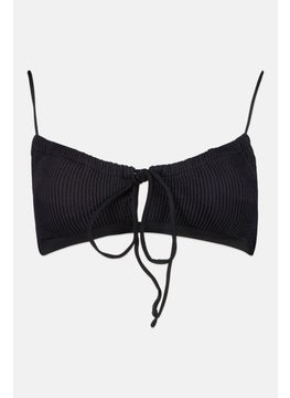 Don't Call Me Jennyfer Women Padded Textured Bikini Top, Black  - Image 1