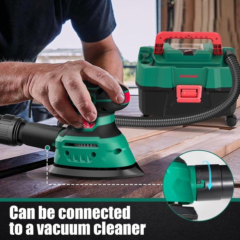 HYCHIKA 140W Detail Electric Sander, 13000 Opm Mouse Sander Efficient Dust Collection, With 12Pcs Sanding Sheets, Ideal For Sanding Wood And Removing Rust And Paint - Image 4