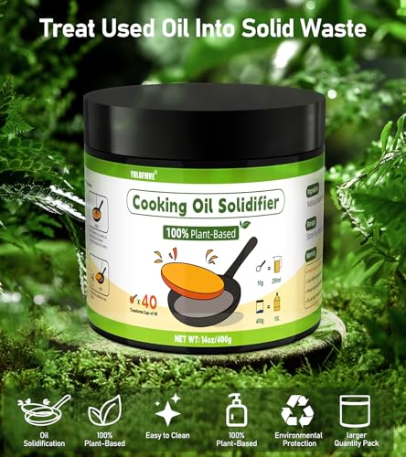YULOFMVE Cooking Oil Solidifier, Solidifies Up to 40 Cups from Mess, 100% Plant-Based Used Oil Solidifying Powder, Grease Hardener Disposal for Kitchen - Image 3