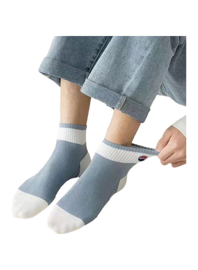 yimian Men'S Short Socks [100% Pure Cotton, Antibacterial, Odor-Resistant] Breathable Massage Foot Sole Socks For Spring, Autumn And Summer - Image 1