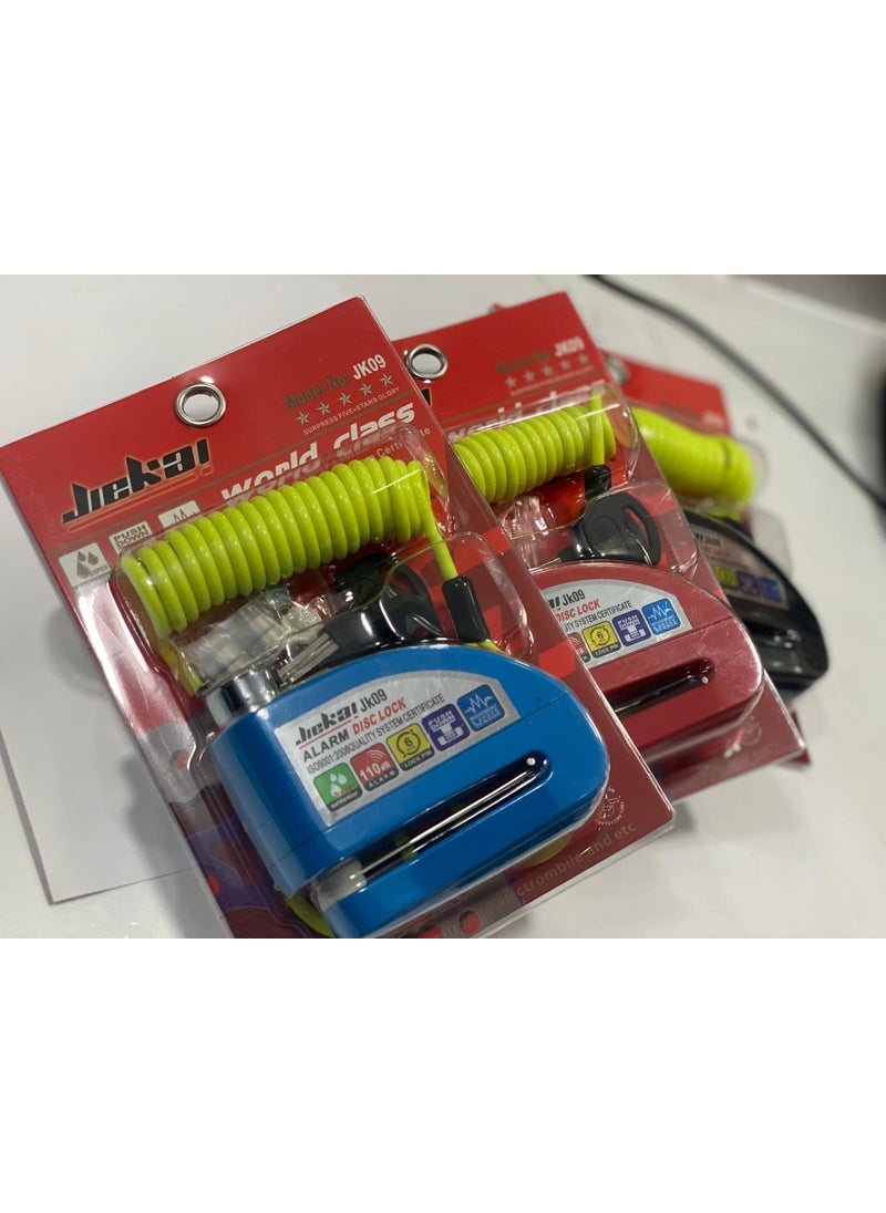 Jiekai - Alarm Motorcycle Disc Lock with Disc Lock Reminder Device - Black - Image 1