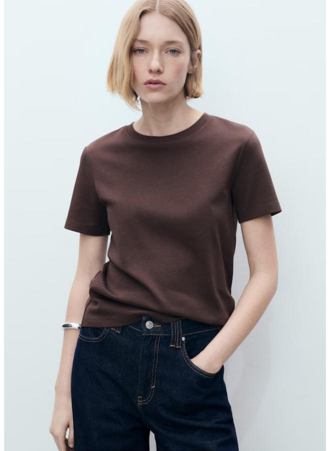 MANGO Short-Sleeved Cotton T-Shirt - Image 1